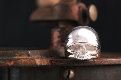 画像1: FK-BANDANA SKULL RING/RC